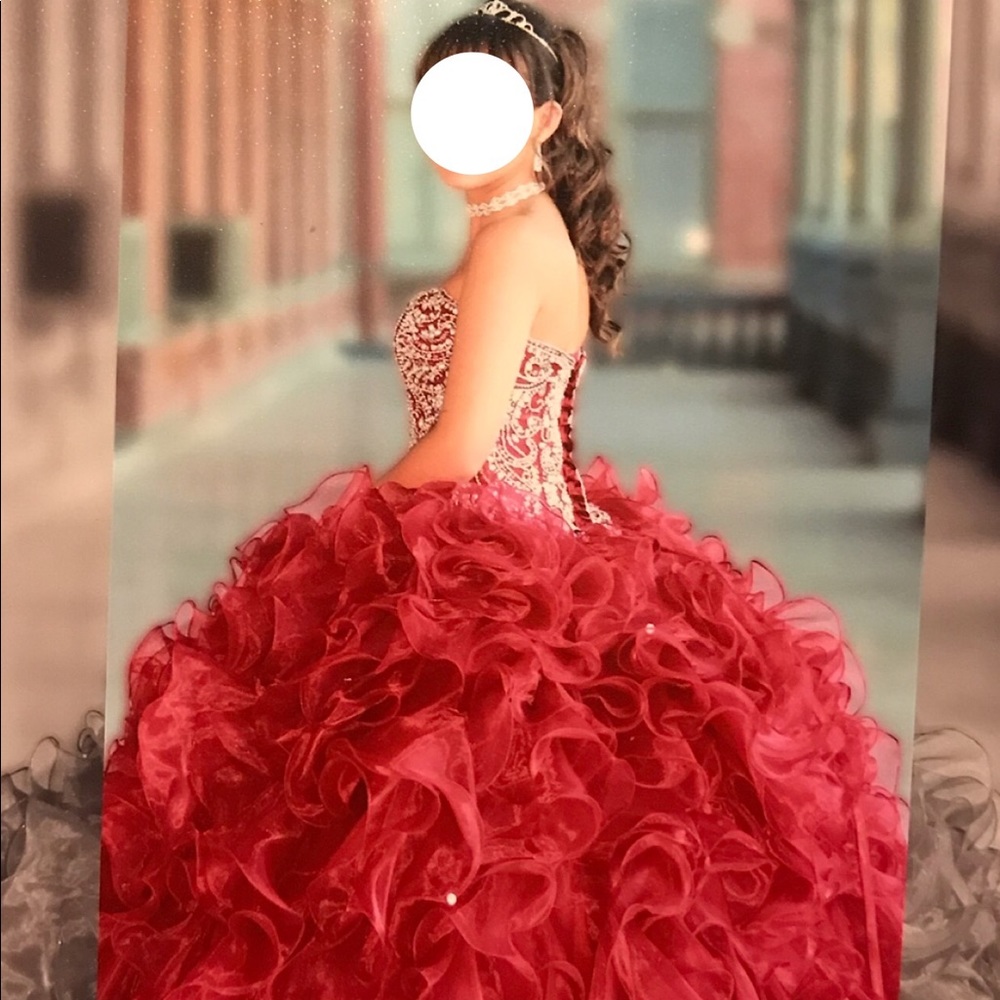 Wine/red Quinceañera dress